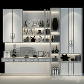 Trueliving 5 Door Sliding Designer wardrobes Laminated Finish & PU Finish with Drawers 8Ft *2Ft *9Ft -2438.4MM X 609MM X 2743.2MM)